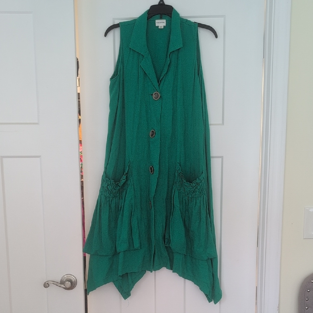 For Cynthia Green Sleeveless Tunic